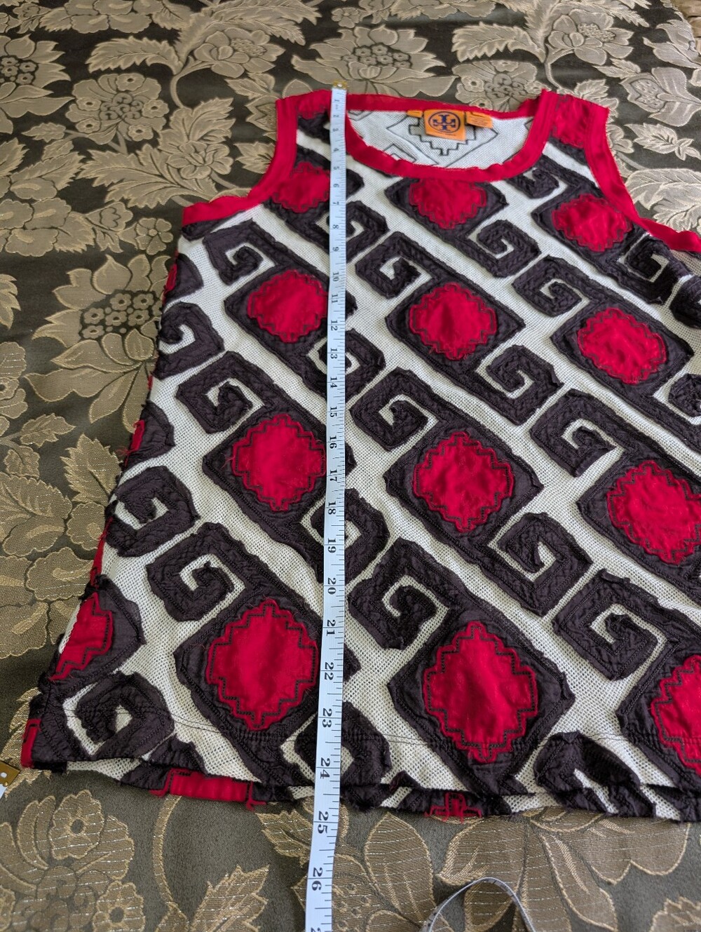 Tory Burch Women's Sleeveless Geometric Tank Top-100% Cotton - Picture 8 of 9
